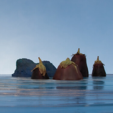 Fotografía titulada "Eggplant island 6" por Gaspard De Gouges, Obra de arte original, Fotografía digital
