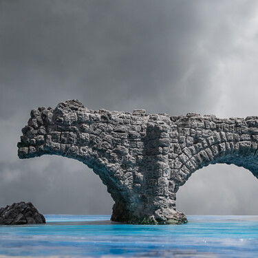 Fotografia zatytułowany „Broken bridge 240” autorstwa Gaspard De Gouges, Oryginalna praca, Fotografia cyfrowa