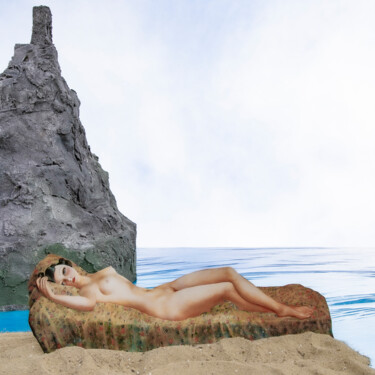 Fotografia intitulada "Reclined nude on th…" por Gaspard De Gouges, Obras de arte originais, Fotografia digital