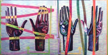 Pittura intitolato "mani.jpg" da Gaspare Lombardo, Opera d'arte originale
