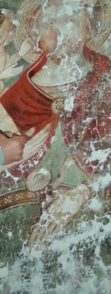 Pittura intitolato "restauro di Santo" da Gaspare Lombardo, Opera d'arte originale
