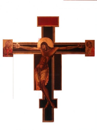 Pittura intitolato "copia : crocifisso…" da Gaspare Lombardo, Opera d'arte originale