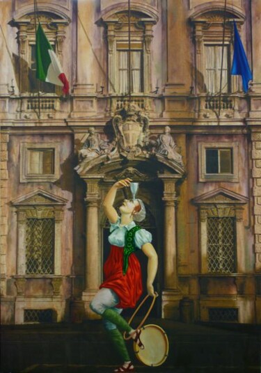 Pittura intitolato "Italia a Palazzo de…" da Gaspare Lombardo, Opera d'arte originale