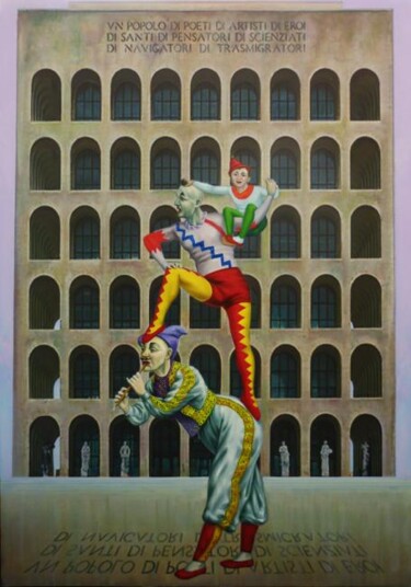 Pittura intitolato ""Palazzo della civi…" da Gaspare Lombardo, Opera d'arte originale