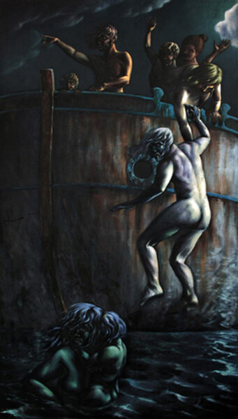 Pittura intitolato "Mondo nuovo "Lo sba…" da Gaspare Lombardo, Opera d'arte originale