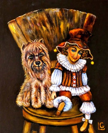 Painting titled "Two Friends" by Gasparian, Original Artwork, Oil