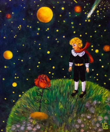Painting titled "Le Petit Prince" by Gasparian, Original Artwork, Oil