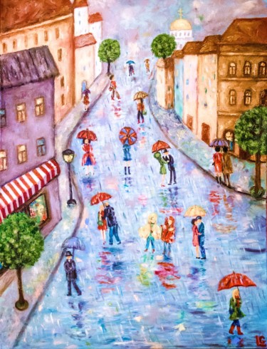 Painting titled "Colours of the Rain" by Gasparian, Original Artwork, Oil