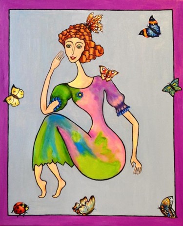 Peinture intitulée "Queen of the Butter…" par Gasparian, Œuvre d'art originale, Autre