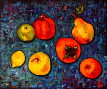 Painting titled "Les Fruits" by Gasparian, Original Artwork, Oil