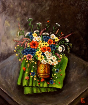 Картина под названием "Wildflowers" - Gasparian, Подлинное произведение искусства, Масло