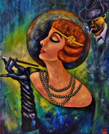 Painting titled "Josephine (aupres l…" by Gasparian, Original Artwork, Oil