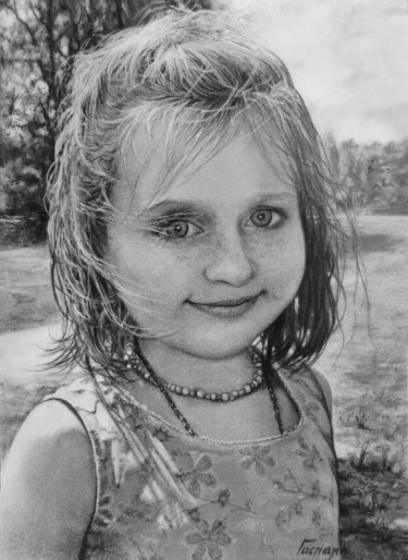 Картина под названием "Девочка-солнышко.По…" - Гаспар(Пишу На Заказ Портреты С Фото), Подлинное произведение искусства