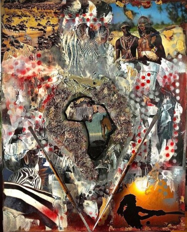Vestiges d’Afrique Collages titled "Vestiges d’Afrique" by Gaspartgallery, Original Art, Acrylic