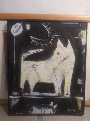 Pittura intitolato "El perro nocturno" da Gaston Giusepponi, Opera d'arte originale