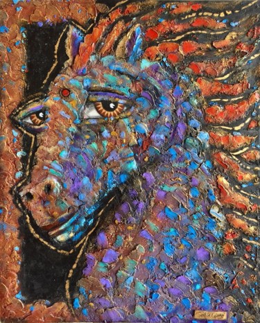 Painting titled ""The Horse - Man" b…" by Gastón Charó, Original Artwork, Other
