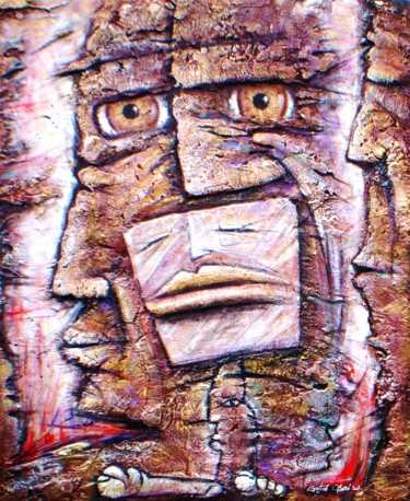 Peinture intitulée ""El sabio de roca"…" par Gastón Charó, Œuvre d'art originale, Autre
