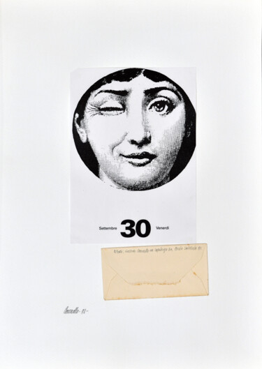 Collages intitolato "Ragazza che fa l'oc…" da Gastone Cecconello, Opera d'arte originale, Collages