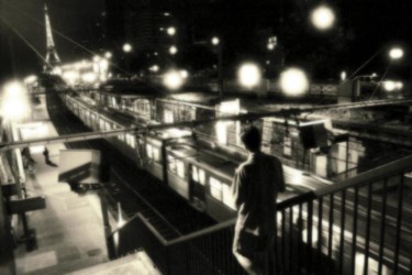 Photographie intitulée "Night train 2" par Guy Jean Genevier Creative Photography, Œuvre d'art originale