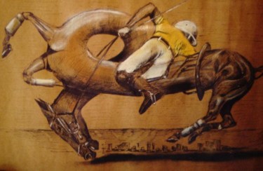Painting titled "Polo salchicha" by Alejandro Maass, Original Artwork