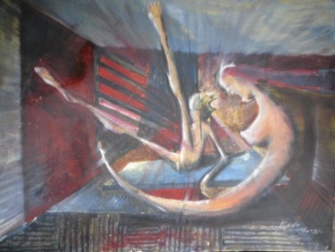 Painting titled "La riña" by Alejandro Maass, Original Artwork