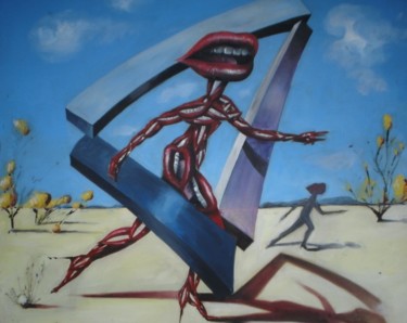 Painting titled "bocas caminando" by Alejandro Maass, Original Artwork