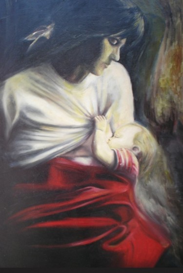 Pintura titulada "maternidad 2" por Alejandro Maass, Obra de arte original