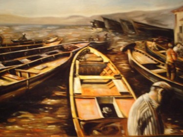 Pintura titulada "Los pescadores" por Alejandro Maass, Obra de arte original