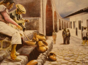 Pintura titulada "Los Artezanos" por Alejandro Maass, Obra de arte original