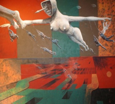 Pintura titulada "MUJERS CON PESO" por Alejandro Maass, Obra de arte original