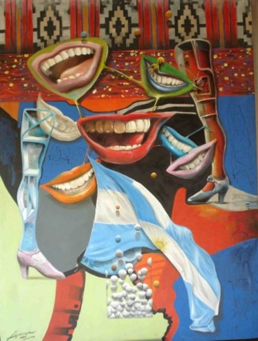 Pintura titulada "La risa remedio inf…" por Alejandro Maass, Obra de arte original