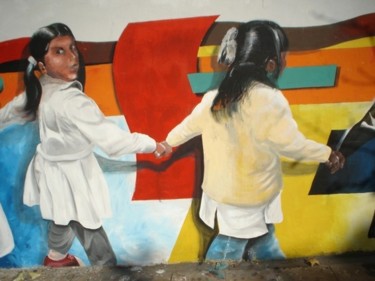 Pintura titulada "Mural Almafuerte (P…" por Alejandro Maass, Obra de arte original