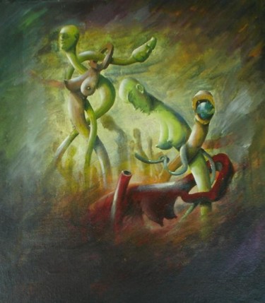 Painting titled "Seres 5" by Alejandro Maass, Original Artwork