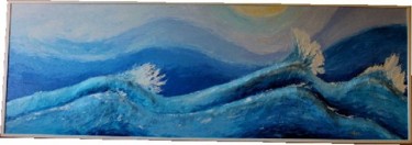Pittura intitolato "Figura tra le onde" da Gaen, Opera d'arte originale, Olio