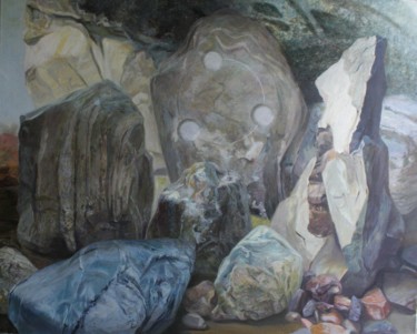 Картина под названием "Камни- космос. Ston…" - Владимир Гац, Подлинное произведение искусства, Масло