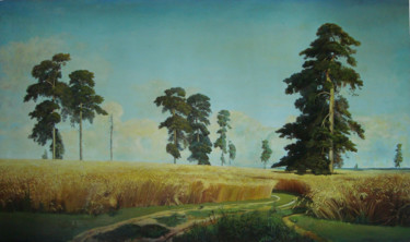 Картина под названием "Рожь. Rye (copy)" - Владимир Гац, Подлинное произведение искусства, Масло