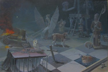 Картина под названием "У самой черты смут.…" - Владимир Гац, Подлинное произведение искусства, Масло
