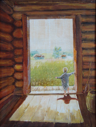 Картина под названием "Маленький ангел. Li…" - Владимир Гац, Подлинное произведение искусства, Гуашь
