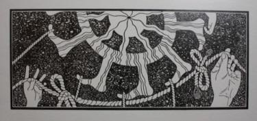 Картина под названием "Солнцеворот.  Solst…" - Владимир Гац, Подлинное произведение искусства, Чернила