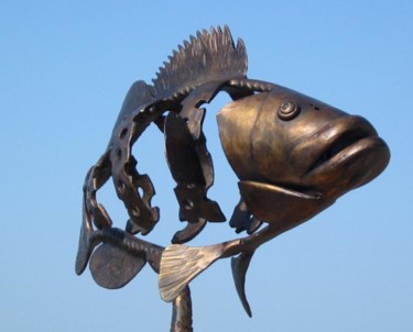 Sculptuur getiteld "CAMELEON" door Pierre Lucien Gauger, Origineel Kunstwerk, Metalen