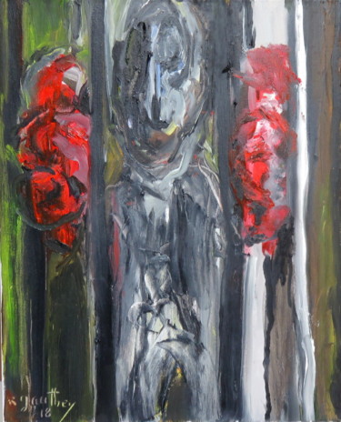 Peinture intitulée "Irak" par Régine Gauthey, Œuvre d'art originale, Huile Monté sur Châssis en bois