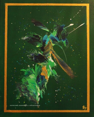Malerei mit dem Titel "GOLDEN JUNGLE" von Eliane Gautier, Original-Kunstwerk, Acryl Auf Keilrahmen aus Holz montiert
