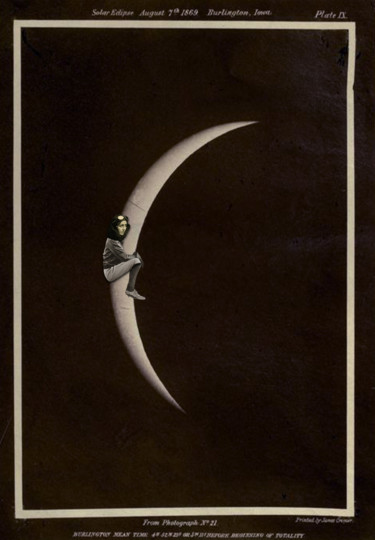 Arts numériques intitulée "Fly me to the Moon" par Solange Gautier, Œuvre d'art originale, Collages