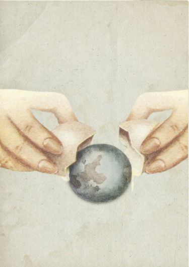 Arte digital titulada "ma planète" por Solange Gautier, Obra de arte original, Collages