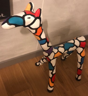 Sculpture intitulée "Girafe" par Regis Gautier, Œuvre d'art originale, Plâtre