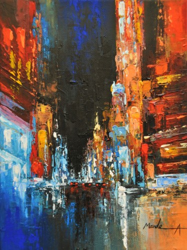 Painting titled "Vienna" by Ahmed Mande, Original Artwork, Acrylic Mounted on Wood Stretcher frame