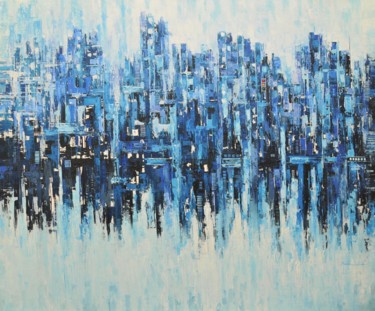 Peinture intitulée "Blue Evening" par Ahmed Mande, Œuvre d'art originale, Acrylique