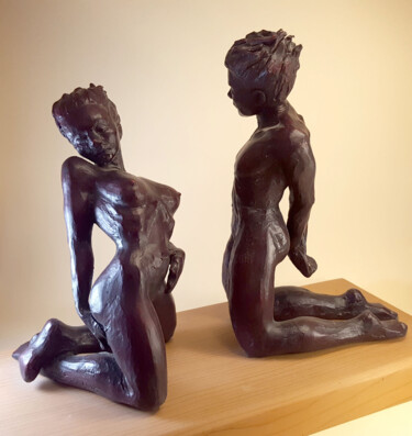 Sculpture intitulée "Les Amants 23" par Gaya, Œuvre d'art originale, Terre cuite