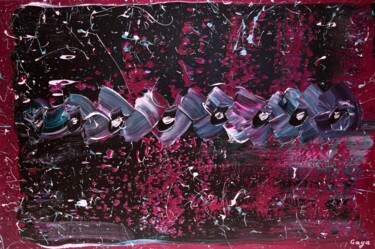 Painting titled "City Mix in Neons" by Gayane Karapetyan (Gaya), Original Artwork, Acrylic