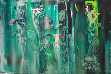 Painting titled "Green Glass of Ocean" by Gayane Karapetyan (Gaya), Original Artwork, Acrylic